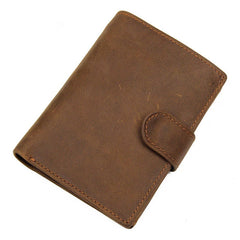 RFID Vintage Leather Men's Trifold Small Wallet Brown billfold Wallet For Men - iwalletsmen
