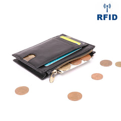 RFID Leather Mens Small Wallet Cardholder Wallet Front Pocket Wallets for Men - iwalletsmen