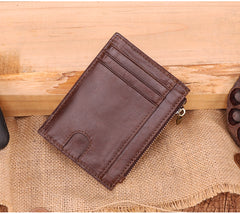 RFID Leather Mens Small Wallet Cardholder Wallet Front Pocket Wallets for Men - iwalletsmen