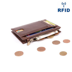 RFID Leather Mens Small Wallet Cardholder Wallet Front Pocket Wallets for Men - iwalletsmen