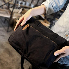 Army Green Canvas Mens Side Bag Messenger Bag Canvas Courier Bag Postman Purse For Men - iwalletsmen