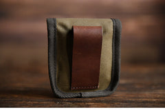 Black Canvas Mens Cigarette Case Pouch Waist Belt Pouch with Belt Loop for Men