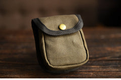 Army Green Canvas Mens Cigarette Case Pouch Waist Belt Pouch with Belt Loop for Men