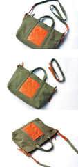 Green Canvas Leather Mens Womens Tote Shoulder Bags Messenger Bag Gray Tote Handbag For Men and Women - iwalletsmen