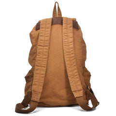 Coffee Canvas School Laptop Backpack Travel Backpack Canvas Mens Hiking Backpack For Men - iwalletsmen