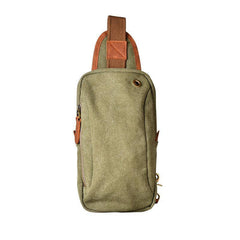 Army Green Canvas Sling Backpack Men's Sling Bag Blue Chest Bag Canvas One shoulder Backpack For Men - iwalletsmen