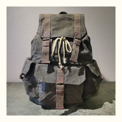 Gray Canvas Travel Backpack Canvas Mens Laptop School Backpack Purse For Men - iwalletsmen