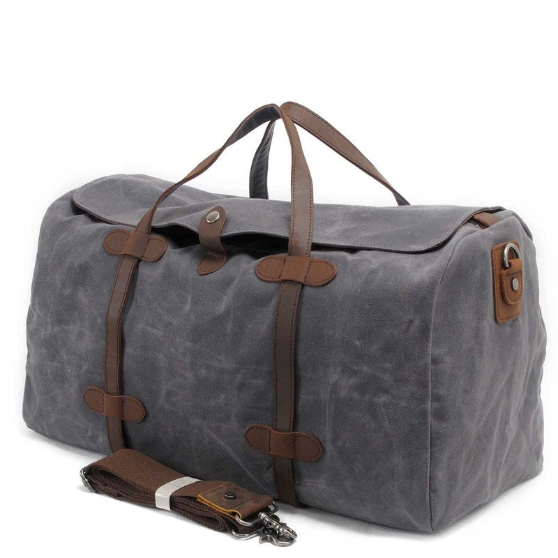 Black Canvas Weekend Bag Travel Bag Canvas Mens Gym Bag Weekend Bag Duffle Bag For Men - iwalletsmen