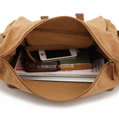 Green Waterproof CANVAS Mens 14'' Side Bag Khaki Messenger Bag FOR MEN - iwalletsmen