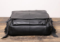 BLACK Vertical LEATHER MEN'S Messenger Bag Side Bag BACKPACK Work Handbag Briefcase FOR MEN - iwalletsmen