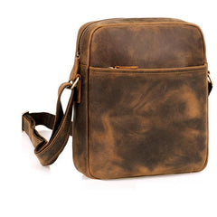 Vintage LEATHER MEN'S SMall Vertical Courier Bag BROWN Messenger Bag Side Bag Postman Bag FOR MEN - iwalletsmen