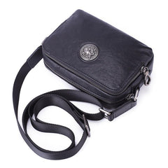 BADASS Black LEATHER MENS Small Ipad Courier Bag SIDE BAG Casual MESSENGER BAG FOR MEN - iwalletsmen