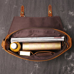 Vintage Brown LEATHER MENS Messenger Bag Side Bag Brown Postman Bag Courier Bag FOR MEN - iwalletsmen