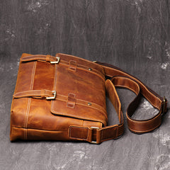 Vintage Brown LEATHER MENS Messenger Bag Side Bag Brown Postman Bag Courier Bag FOR MEN - iwalletsmen