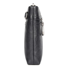 BLACK MENS LEATHER Yellow SLIM ZIPPER CLUTCH WRISTLET PURSE BAG CLUTCH BAG FOR MEN - iwalletsmen