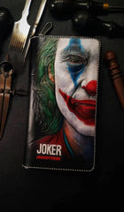 Badass Black Leather Men's Joker Long Biker Wallet Handmade Tooled Zipper Long Wallets For Men - iwalletsmen