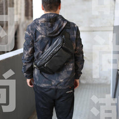 Black Leather Fanny Pack Men's Black Chest Bag Hip Bag Large Capacity Waist Bag For Men - iwalletsmen