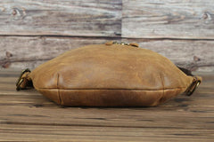 Tan Leather Fanny Pack Men's Brown Chest Bag Hip Bag Bum Bag Waist Bags For Men - iwalletsmen