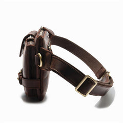 Top Leather Fanny Pack Men's Dark Brown Chest Bag Hip Bag Brown Waist Bag For Men - iwalletsmen