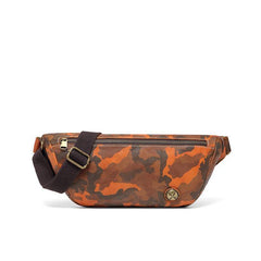 Badass Leather Fanny Pack Men's Yellow Camouflage Chest Bag Hip Bag Waist Bag For Men - iwalletsmen