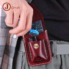 Leather Mens Cigarette Cases with Lighter Holder With Belt Loop Cigarette Holder For Men - iwalletsmen