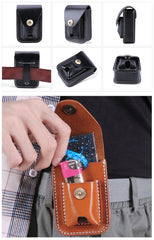 Leather Mens Cigarette Cases with Lighter Holder With Belt Loop Cigarette Holder For Men - iwalletsmen