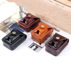 Leather Mens Cigarette Cases with Lighter Holder With Belt Loop Cigarette Holder For Men - iwalletsmen