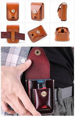 Leather Mens Cigarette Cases with Lighter Holder With Belt Loop Cigarette Holder For Men - iwalletsmen