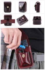 Leather Mens Cigarette Cases with Lighter Holder With Belt Loop Cigarette Holder For Men - iwalletsmen