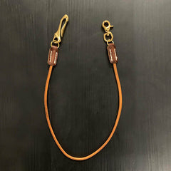 Badass Tan Vintage Leather Long Wallet Chain Cool Punk Rock Biker Wallet Chain Trucker Wallet Key Chain for Men - iwalletsmen