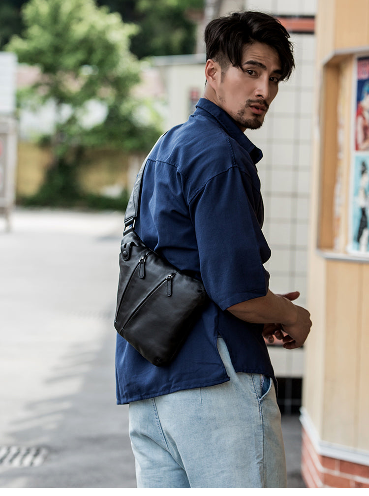 Black sling bag for men shop
