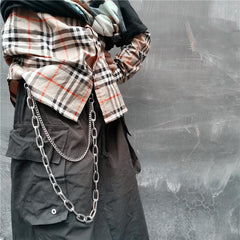 Badass Double Mens Silver Long Wallet CHain Pants Chain Jeans Chain Jean Chain For Men - iwalletsmen