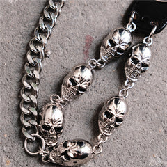Badass Hip Hop Mens Skull Cross Wallet Chain Silver Pants Chain Biker Chain For Men - iwalletsmen