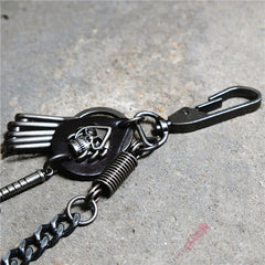 Badass Hip Hop Mens Skull Trousers Key Chain Punk Pants Chain Wallet Chain For Men - iwalletsmen