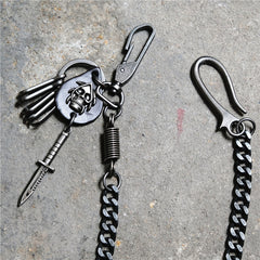 Badass Hip Hop Mens Skull Trousers Key Chain Punk Pants Chain Wallet Chain For Men - iwalletsmen