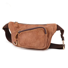 Badass Leather Fanny Pack Men's Brown Chest Bag Hip Bag Waist Bag For Men - iwalletsmen