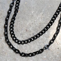 Cool Men's Black Handcuffs Double Long Wallet Chain Pants Chains Biker Wallet Chain For Men - iwalletsmen
