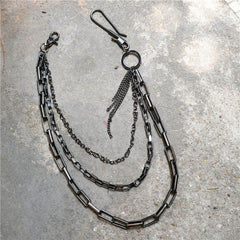 Badass Men's Triple Long Wallet Chain Pants Chain Trendy Biker Wallet Chain For Men - iwalletsmen