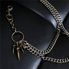 Badass Men's Bronze Metal Long Double Wallet Chain Pants Chain Biker Wallet Chain For Men - iwalletsmen