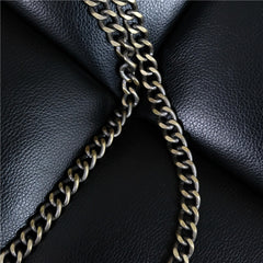 Badass Men's Bronze Metal Long Double Wallet Chain Pants Chain Biker Wallet Chain For Men - iwalletsmen