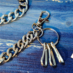 Badass Men's Silver Long Key Chain Wallet Chain Pants Chain Biker Wallet Chain For Men - iwalletsmen