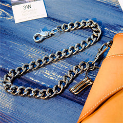 Badass Men's Silver Long Key Chain Wallet Chain Pants Chain Biker Wallet Chain For Men - iwalletsmen