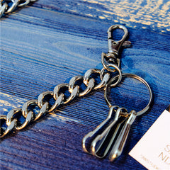 Badass Men's Silver Long Key Chain Wallet Chain Pants Chain Biker Wallet Chain For Men - iwalletsmen
