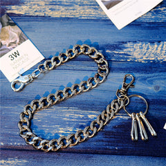 Badass Men's Silver Long Key Chain Wallet Chain Pants Chain Biker Wallet Chain For Men - iwalletsmen