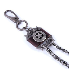 Badass Men's Fashion Silver Star Long Wallet Chain Pants Chain Biker Wallet Chain For Men - iwalletsmen