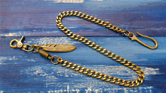 Cool Men's Gold Feather Wallet Chain Pants Chain Long Biker Wallet Chain For Men - iwalletsmen