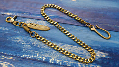 Cool Men's Gold Feather Wallet Chain Pants Chain Long Biker Wallet Chain For Men - iwalletsmen