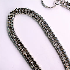 Badass Men's Silver Stainless Steel Wallet Chain Pants Chain Long Biker Wallet Chain For Men - iwalletsmen