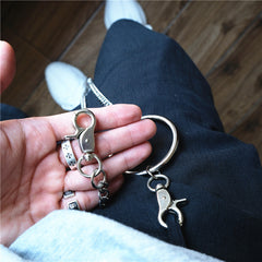 Badass Men's Womens Silver Ring  Pants Chain Long Wallet Chain Biker Wallet Chain For Men - iwalletsmen
