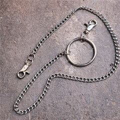 Badass Men's Womens Silver Ring  Pants Chain Long Wallet Chain Biker Wallet Chain For Men - iwalletsmen